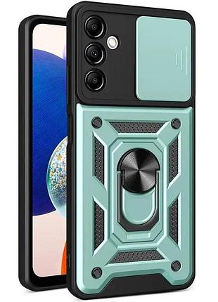 Чехол для samsung galaxy a37 5g накладка tpu пластик зелёный с подставкой и кольцом-держателем (920263)