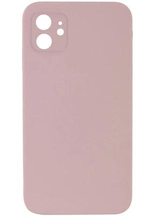 Чехол накладка для apple iphone 11 6.1" защита камеры силикон розовый pink sand (917710)