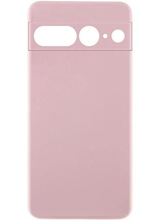 Чехол накладка для google pixel 7 pro силиконовый розовый микрофибра full camera (914081)