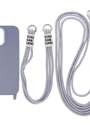 Чехол tpu для apple iphone 12 pro/12 анти-ударний сірий 6.1" з ремінцем (916428)