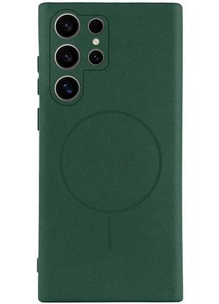 Чехол silicone cover lakshmi full camera (aa) з магнітним кріпленням для samsung galaxy s26 ultra зелений (909681)