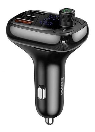 Азу fm модулятор baseus s-13 36w 2usb-a/1c черный abs 85x50x50 мм (920650)