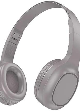 Накладные беспроводные наушники hoco w46 charm bluetooth 5.3 пластик коричневые 178x172x63 мм (925408)