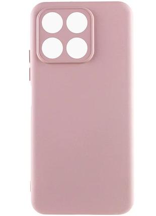 Чехол накладка full camera для huawei honor x8a силіконовий мікрофібра рожевий pink sand (918157)