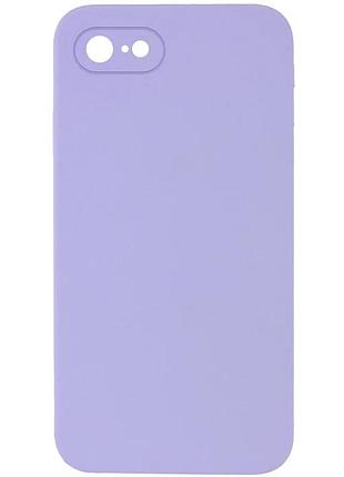 Чехол silk square full camera для apple iphone 6/6s 4.7" силіконовий сиреневий (924488)