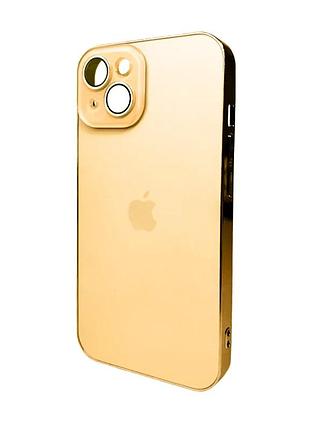 Чохол для смартфона ag glass sapphire frame magsafe скло + термополіуретан gold для apple iphone 15 (869645)