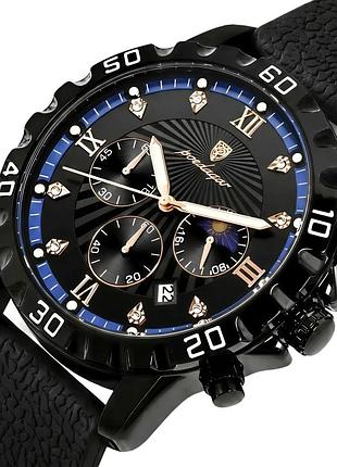 Наручні годинники poedagar extra prestige black кварцові чорний металевий браслет 44 мм (908976)