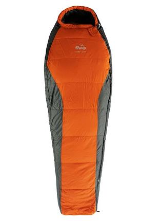 Спальний мішок tramp fjord long кокон -5 °c t-loft 225x80-55 см оранжевий/сірий (884122)