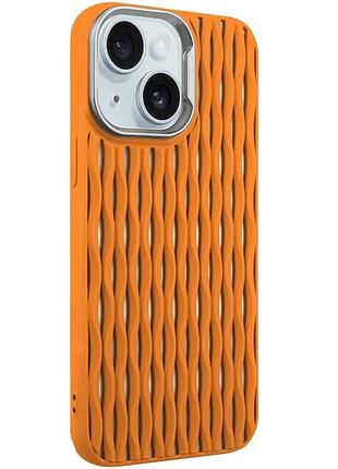 Чехол накладка для apple iphone 13/14 tpu оранжевий 6.1" гнучкий з проємами (915927)