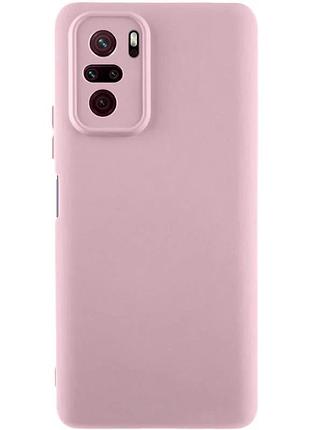 Чехол накладка full camera для xiaomi redmi note 10 / note 10s силіконовий розовий мікрофібра (910970)