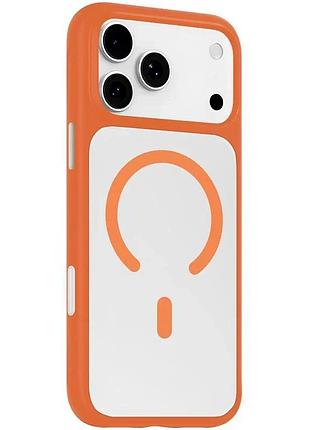 Tpu+pc чехол magsafe для apple iphone 17 pro max 6.9" оранжевий frosted (917928)