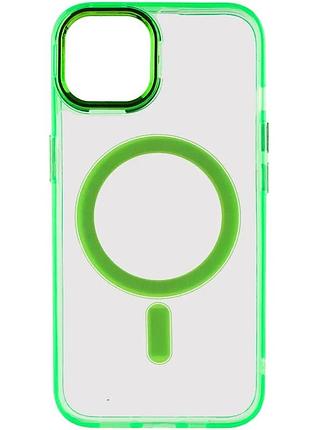 Чехол tpu iris magsafe для apple iphone 14 6.1" салатовый (920781)