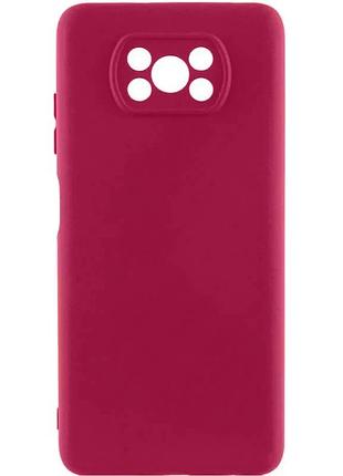 Чехол silicone cover full camera для xiaomi poco x3 nfc / poco x3 pro силиконовый бордовый (928954)