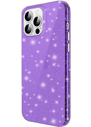 Чехол tpu radiance для apple iphone 14 pro max 6.7" блёстки purple (931017)