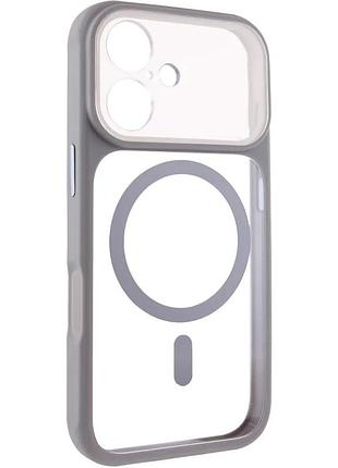 Чохол tpu+pc magsafe getman moon clear для apple iphone 17 6.3" сірий (915069)