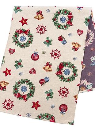 Гобеленовая дорожка merry 45x140 см 40% хлопок новогодний ассортимент (876013)