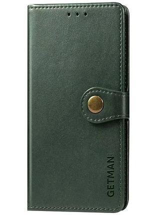 Чехол-книжка для xiaomi redmi 9 gallant искусственная кожа зеленый с функцией подставки (915561)