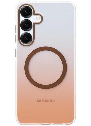 Чехол накладка для samsung galaxy s25+ tpu + pc magsafe rose gold (922215)