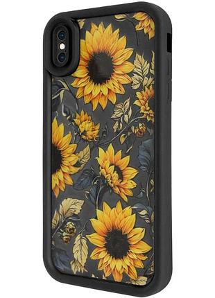Tpu чехол для apple iphone xs max 6.5" накладка подсолнух (922420)