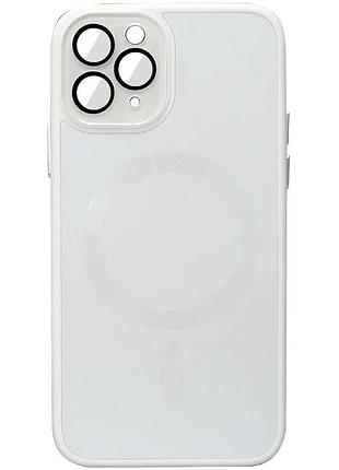 Чехол tpu+glass sapphire midnight magsafe для apple iphone 14 pro max 6.7" білий (916046)