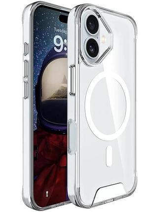 Чехол tpu накладка для apple iphone 16 plus 6.7" прозрачный с magsafe (923272)