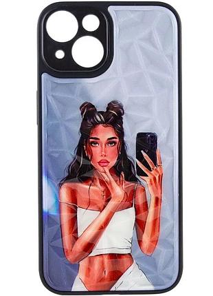 Tpu+pc чехол prisma ladies для apple iphone 14 6.1" black in white (917751)