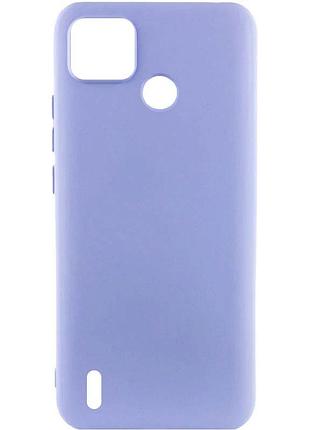 Чехол silicone cover lakshmi для tecno pop 5 накладка силіконова мікрофібра сиреневий (921464)