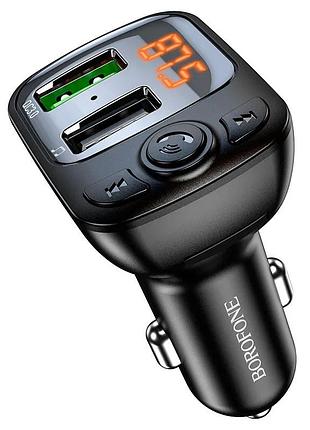 Fm модулятор borofone bc41 qc3.0 2usb-a abs-пластик черный (925837)