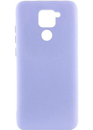 Чехол накладка для xiaomi redmi note 9 / redmi 10x силіконовий сиреневий з мікрофіброю (914423)