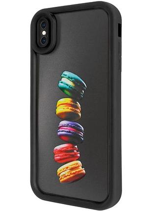 Tpu чехол для apple iphone xs max 6.5" накладка макароны (924322)
