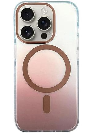 Чехол накладка для apple iphone 16 pro 6.3" tpu + pc розовое золото с технологией magsafe (915129)