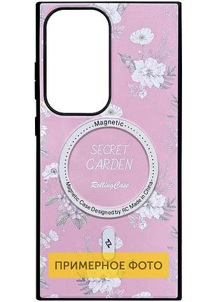 Tpu+pc чехол soft secret garden magsafe для samsung galaxy s25+ розовый (918045)