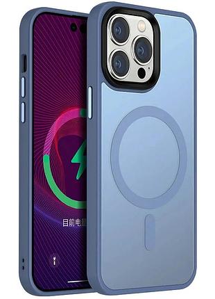 Чехол для apple iphone 12 pro max magsafe tpu 6.7" голубий/sierra blue (910221)