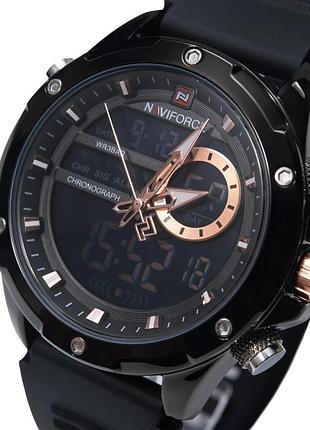 Наручні годинники naviforce pride darkside кварцові шкіряний 45x16 мм чорний/коричневий (909474)