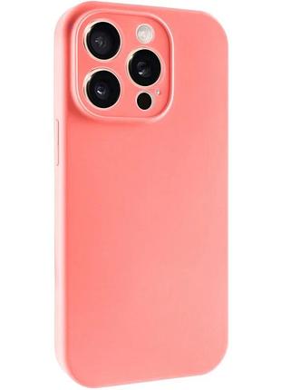 Чехол накладка для apple iphone 14 pro 6.1" силіконовий кораловий з мікрофіброю (926959)
