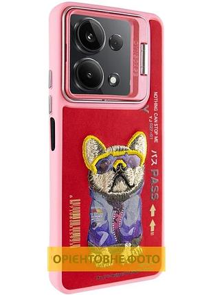Tpu+pc чехол для xiaomi poco x6/note 13 pro 5g розовый пес с кольцом-держателем 15х7х1 см (914826)