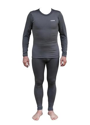 Термобілизна чоловіча комплект tramp warm soft l/xl сірий футболка+штани (883958)
