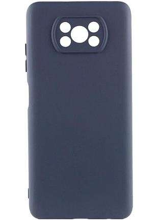 Чехол накладка full camera для xiaomi poco x3 nfc / poco x3 pro силиконовый темно-синий (929426)