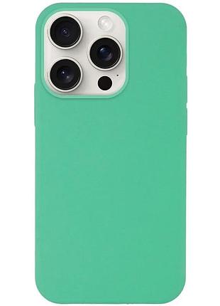 Чехол накладка для apple iphone 14 pro силіконовий зелений spearmint з мікрофіброю (931438)