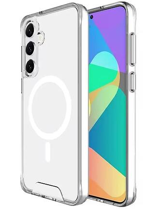 Чехол накладка для samsung galaxy s24 fe tpu прозрачный с magsafe анти-удар 0,5 мм (916644)