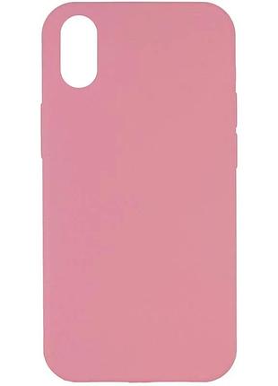 Чехол накладка для apple iphone x/xs 5.8" силіконовий рожевий з мікрофіброю (923413)