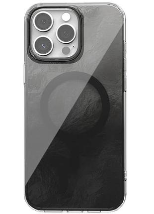 Чехол tpu shiny mountain magnetic fit для apple iphone 14 pro max 6.7" чорний (922596)