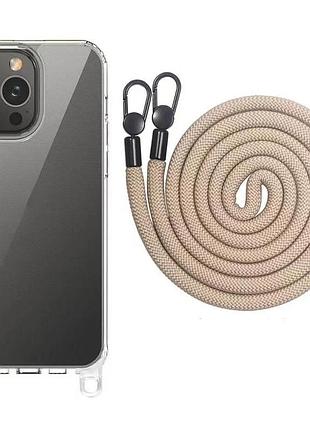 Чехол накладка для apple iphone 12 pro max tpu прозорий з ремінцями clay 6,7" (914975)