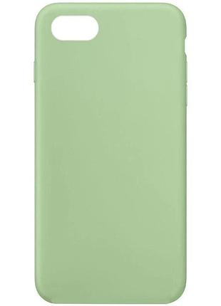Чехол накладка для apple iphone 6/6s силіконовий зелений pistachio з мікрофіброю (929170)