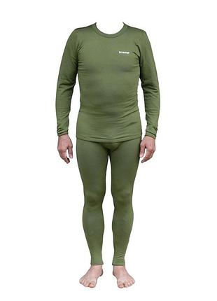 Термобілизна чоловіча комплект tramp warm soft футболка+штани s/m олива (883700)