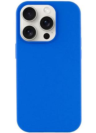 Чехол накладка для apple iphone 13 pro max силіконовий синій з мікрофіброю анти-ковзання (930867)