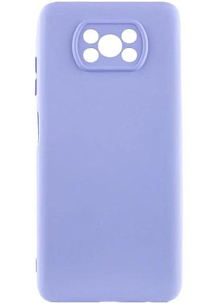 Чехол silicone cover full camera для xiaomi poco x3 nfc / poco x3 pro силиконовый сиреневый (922197)