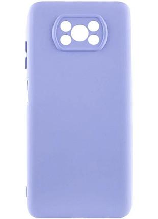 Чехол накладка full camera для xiaomi poco x3 nfc / poco x3 pro силиконовый 0,5 мм сиреневый (918176)