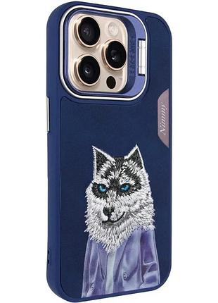 Tpu+pc чехол для apple iphone 15 pro 6.1" підставка кольцо-держатель синій blue wolf (918725)