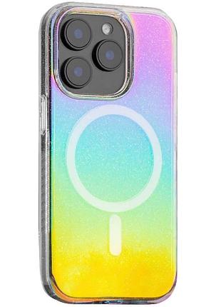 Чехол tpu для iphone 14 pro max magsafe chroma+glitter 6.7" (919106)